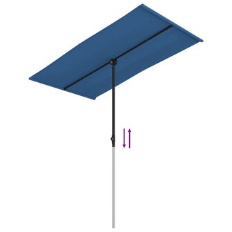 Parasol met aluminium paal 180x110 cm azuurblauw