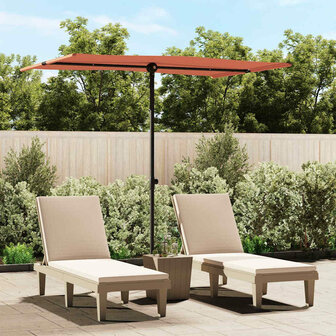 Parasol met aluminium paal 2x1,5 m terracottakleurig