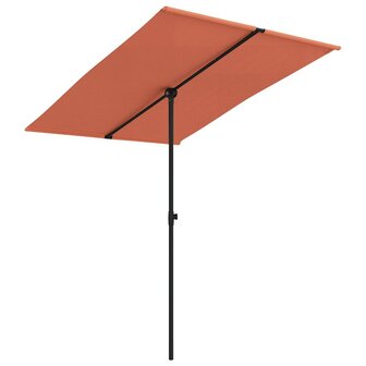 Parasol met aluminium paal 2x1,5 m terracottakleurig
