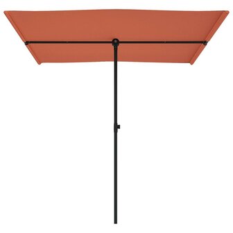 Parasol met aluminium paal 2x1,5 m terracottakleurig