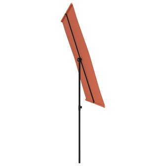 Parasol met aluminium paal 2x1,5 m terracottakleurig
