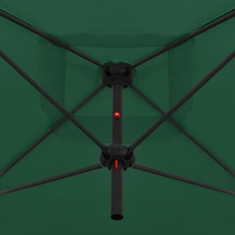 Parasol dubbel met stalen paal 250x250 cm groen