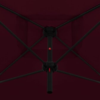 Parasol dubbel met stalen paal 250x250 cm bordeauxrood