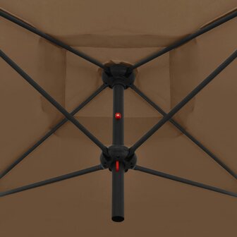 Parasol dubbel met stalen paal 250x250 cm taupe