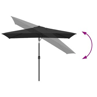 Parasol met metalen paal 300x200 cm zwart