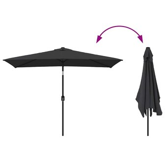 Parasol met metalen paal 300x200 cm zwart