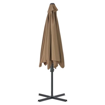 Parasol met stalen paal 300 cm taupe