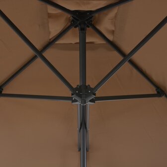 Parasol met stalen paal 300 cm taupe