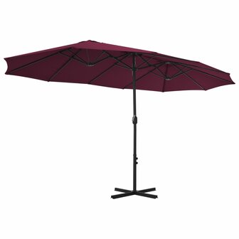 Parasol met aluminium paal 460x270 cm bordeauxrood