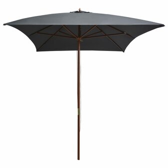 Parasol met houten paal 200x300 cm antraciet