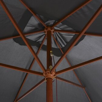 Parasol met houten paal 200x300 cm antraciet