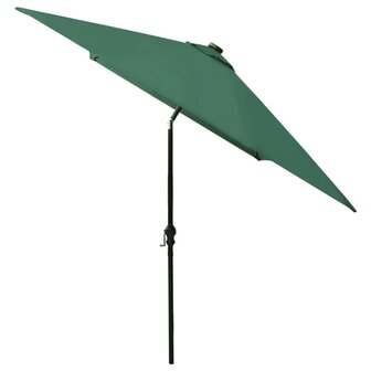 Parasol met LED&#039;s en stalen paal 2x3 m groen
