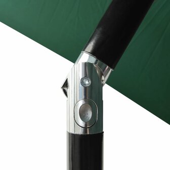 Parasol met LED&#039;s en stalen paal 2x3 m groen