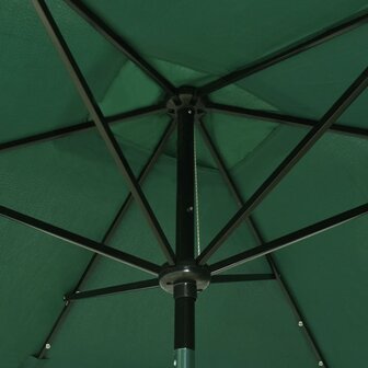 Parasol met LED&#039;s en stalen paal 2x3 m groen