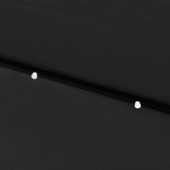 Parasol met LED&#039;s en stalen paal 2x3 m zwart