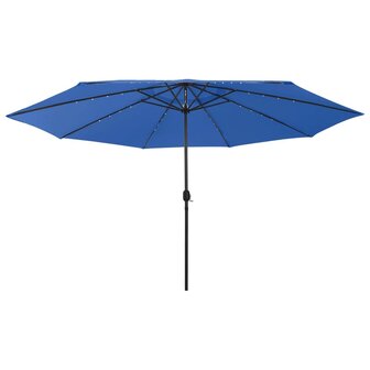 Parasol met LED-verlichting 400 cm azuurblauw