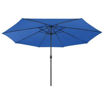 Parasol met LED-verlichting 400 cm azuurblauw