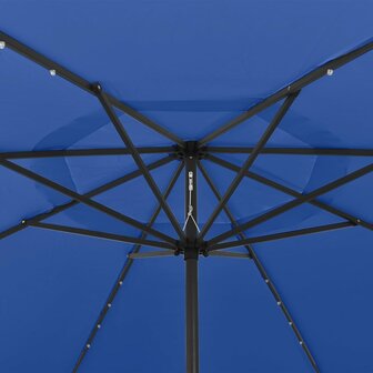 Parasol met LED-verlichting 400 cm azuurblauw