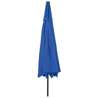 Parasol met LED-verlichting 400 cm azuurblauw