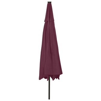 Parasol met LED-verlichting 400 cm bordeauxrood