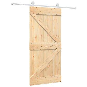 Schuifdeur met beslag 95x210 cm massief grenenhout