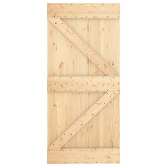 Schuifdeur met beslag 95x210 cm massief grenenhout
