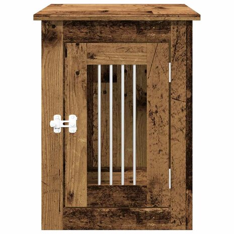 Hondenbench 45x62x59 cm bewerkt hout oud houtkleurig