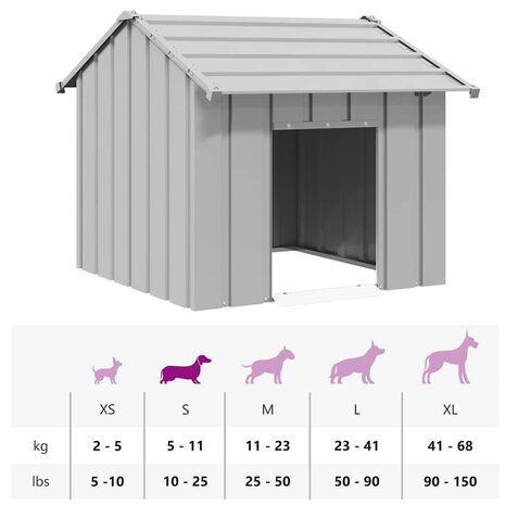 Hondenhok met dak 85x107x81 cm gegalvaniseerd staal