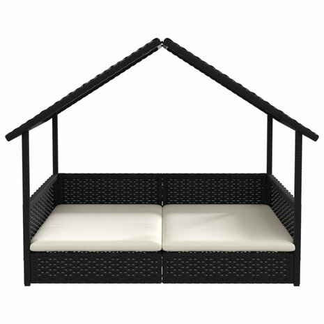 Hondenhok met kussen poly rattan