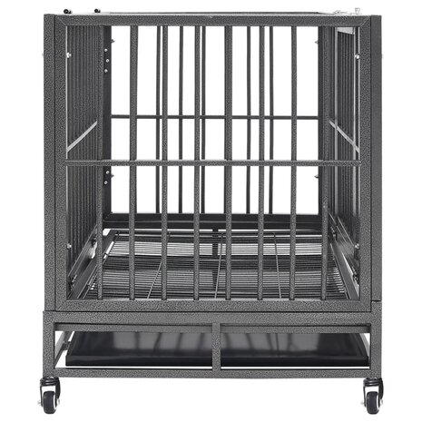 Hondenbench met wielen 102x72x85 cm staal