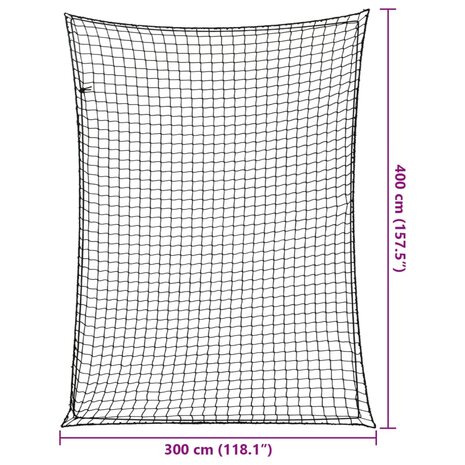 Aanhangwagennet Elastisch Touw Polypropeen 1 4 x 3 m Zwart