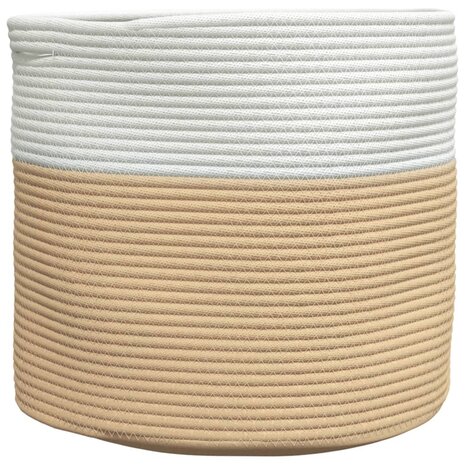 Opbergmand Ø 40x35 cm katoen beige en wit