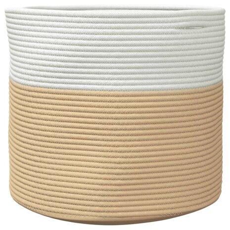Opbergmand Ø 40x35 cm katoen beige en wit