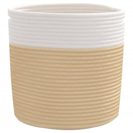 Opbergmanden 2 st Ø 28x28 cm katoen beige en wit
