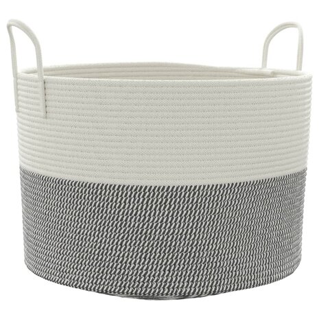 Opbergmand Ø 51x33 cm katoen grijs en wit