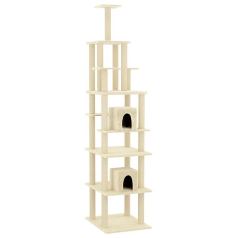 Kattenmeubel Met Sisal Krabpalen 216 Cm Kleurig Crème