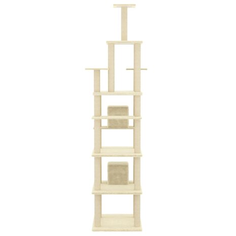 Kattenmeubel Met Sisal Krabpalen 216 Cm Kleurig Crème