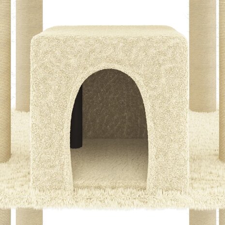 Kattenmeubel Met Sisal Krabpalen 216 Cm Kleurig Crème