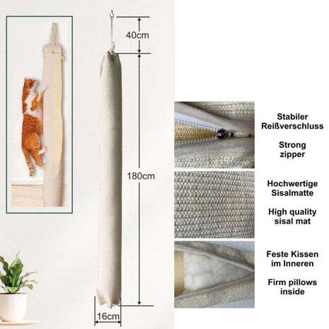 Klimzak voor katten 180 cm sisal
