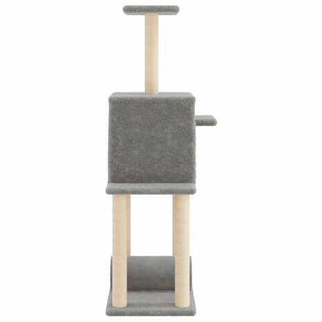 Kattenmeubel met sisal krabpalen 122 cm lichtgrijs
