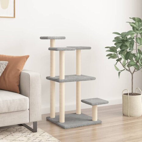 Krabpalen met platforms 98,5 cm lichtgrijs