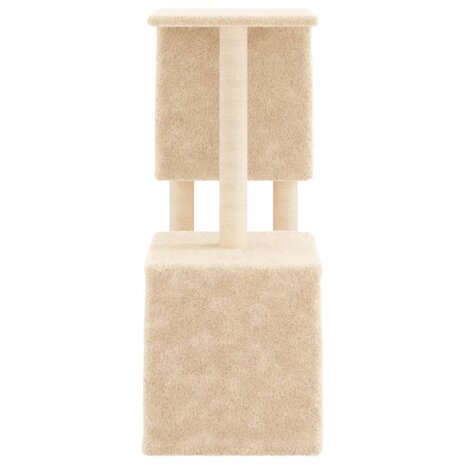 Kattenmeubel met sisal krabpalen 86 cm crèmekleurig