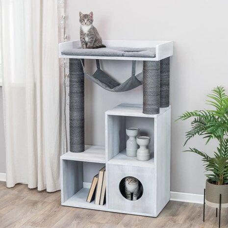Kattenmeubel met een schap 72x38x110 cm grijs