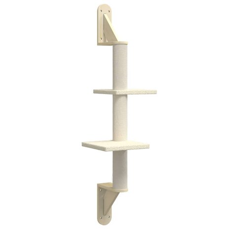 Kattenmeubel Wandgemonteerd Met Krabpaal 108 Cm Kleurig Crème