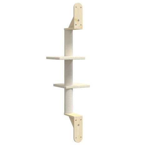 Kattenmeubel Wandgemonteerd Met Krabpaal 108 Cm Kleurig Crème