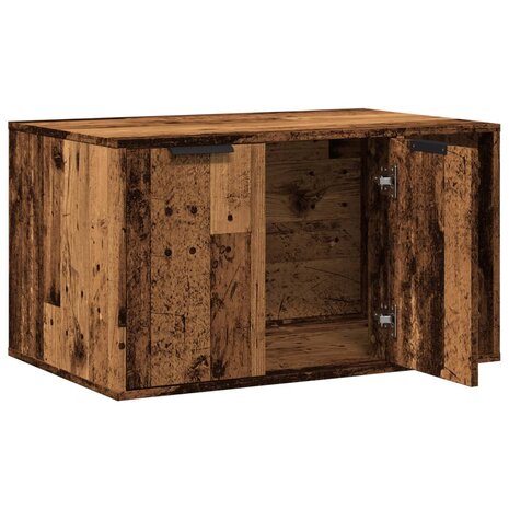 Kattenbakkast 80x50x45 cm bewerkt hout oud houtkleurig