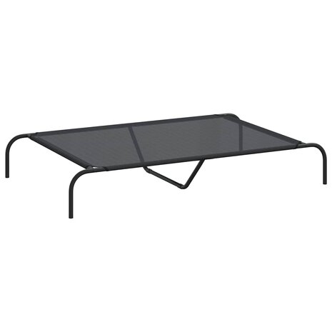 Hondenmand verhoogd 130x80x20 cm textiel en staal zwart