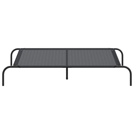 Hondenmand verhoogd 130x80x20 cm textiel en staal zwart