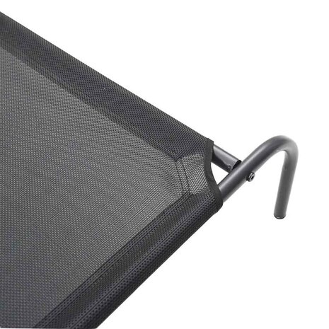 Hondenmand verhoogd 130x80x20 cm textiel en staal zwart