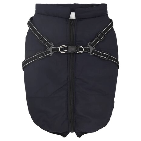 Hondenjas met harnas waterdicht reflecterend marineblauw L52